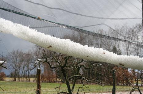 grad na siatce przeciwgradowej